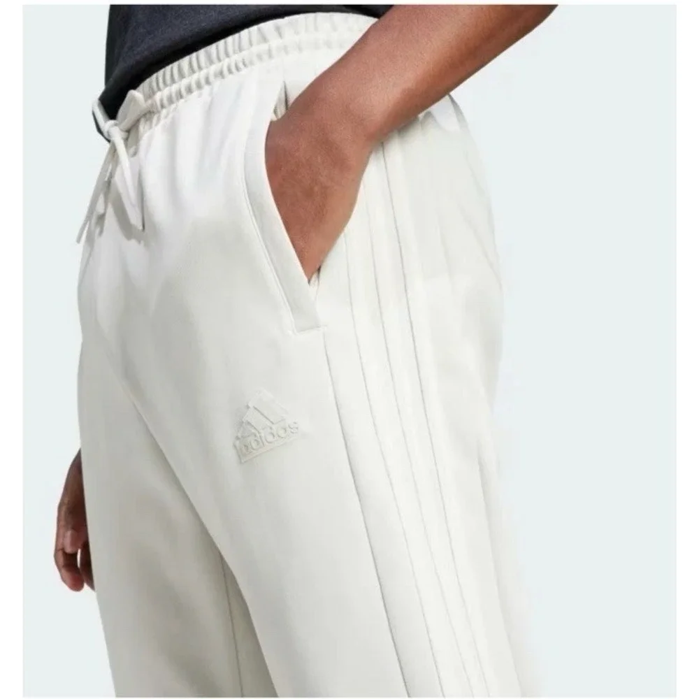 Adidas Mens Tiro‎ Pants Velour Stripes Ankle Zip Large NWT Cream Athleisure